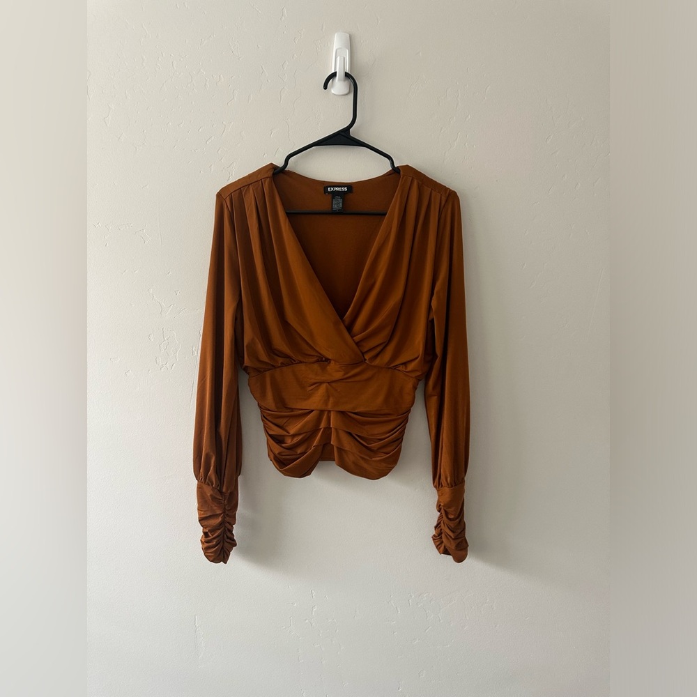Express Deep V Ruched Top